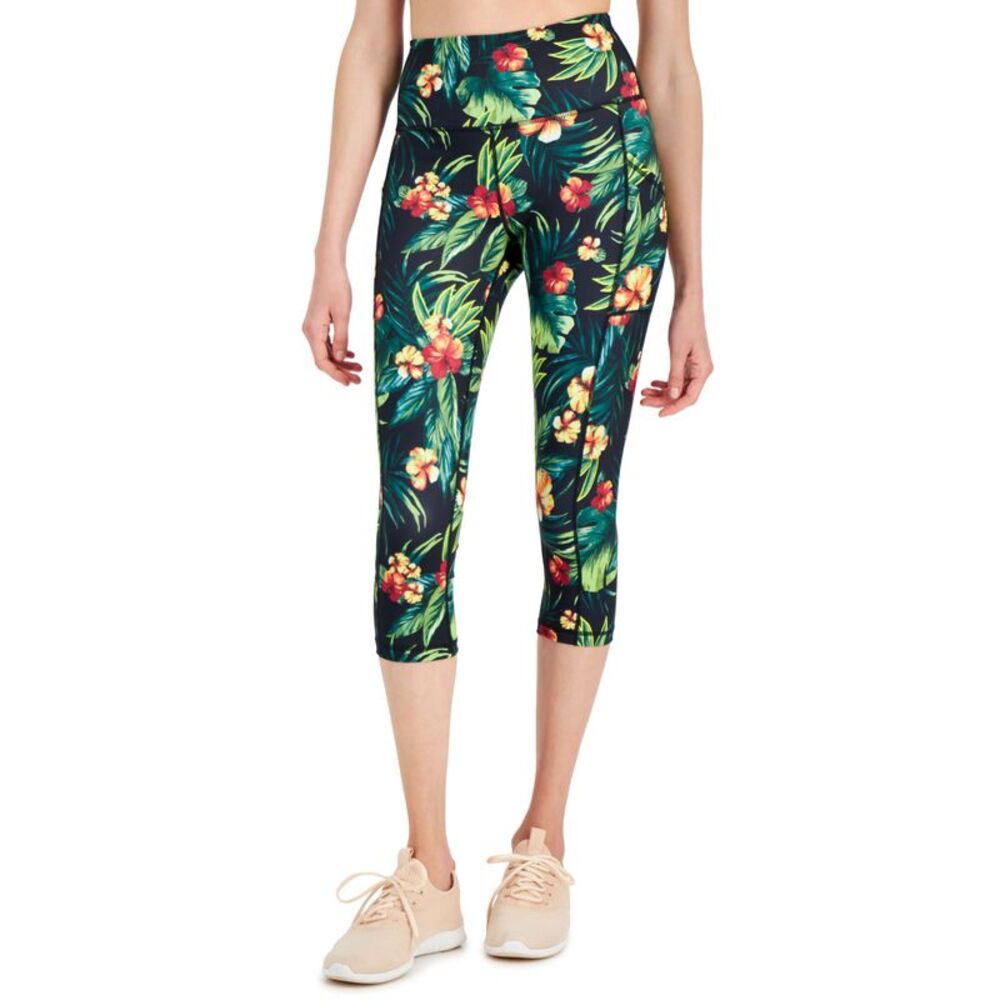 ID Ideology Womens Tropical Side Pocket Cropped Leggings